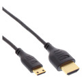 InLine® HDMI Superslim Kabel A an C, HS mit Eth., Premium, schwarz / gold, 1,5m