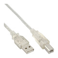 InLine® USB 2.0 Kabel, A an B, transparent, 10m