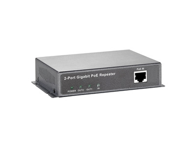 2-Port Gigabit Ethernet PoE-Repeater 15,4W -- 1x PoE, 1x ohne PoE 