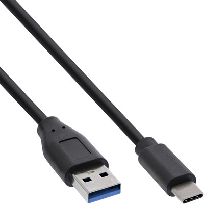 60er Bulk-Pack InLine® USB 3.2 Kabel, USB-C an A Stecker, schwarz, 2m (Produktbild 1)