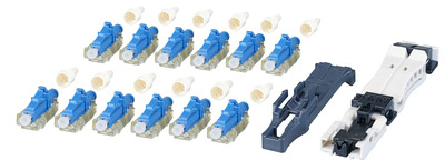 12er Set feldkonfektionierbare LC -- Steckverbinder OS2 blau, mit Faserhalter, 53196.1 (Produktbild 1)