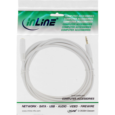 InLine® Klinke Verlängerung, 3,5mm Klinke Stecker / Buchse, Stereo, weiß / gold, 2m (Produktbild 11)