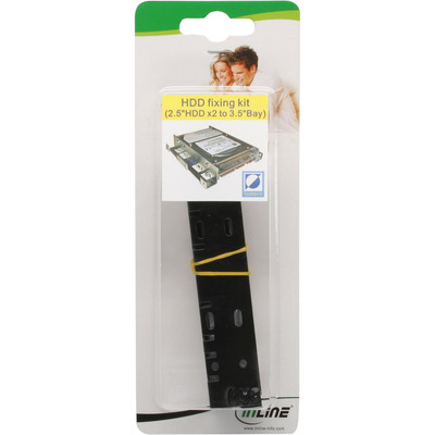 InLine® HDD/SSD Einbauschienen, 2x 6,35cm (2,5) zu 8,89cm (3,5), schwarz (Produktbild 3)
