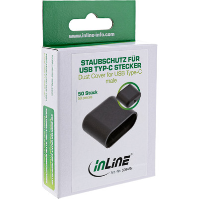 InLine® Staubschutz, für USB-C Stecker, schwarz 50er Pack (Produktbild 3)