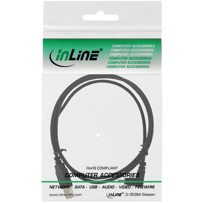 InLine® USB 2.0 Mini-Kabel, ST A/Mini-B ST 5pol, unten abgew. 90°, schwarz, 0,5m (Produktbild 2)