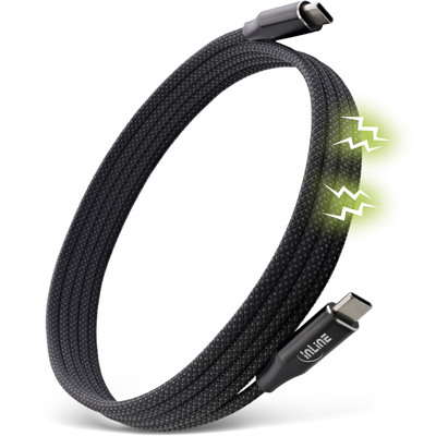 InLine® Magnetic USB-C Kabel, USB-C Stecker/Stecker, 100W, schwarz, 1m (Produktbild 2)