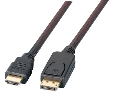 DisplayPort/HDMI Kabel Full HD,A-A -- St-St, 1m, schwarz