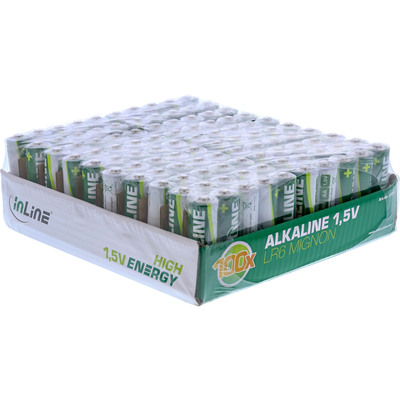 InLine® Alkaline High Energy Batterie, Mignon (AA), 100er Pack (Produktbild 1)