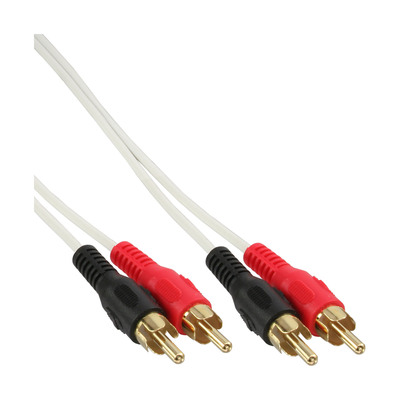 InLine® Cinch Kabel, 2x Cinch, Stecker / Stecker, weiß / gold, 7m (Produktbild 1)