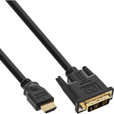InLine® HDMI-DVI Kabel, vergoldete Kontakte, HDMI ST auf DVI 18+1 ST, 7,5m (Produktbild 1)
