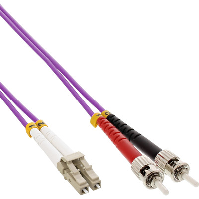 InLine® LWL Duplex Kabel, LC/ST, 50/125µm, OM4, 0,5m (Produktbild 1)