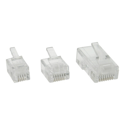 InLine® Modularstecker, 8P8C RJ45 zum Crimpen auf Rundkabel (ISDN), 100er Pack (Produktbild 1)