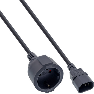 InLine® Netz Adapter Kabel, Kaltgeräte C14 auf Schutzkontakt Buchse, 3m (Produktbild 1)