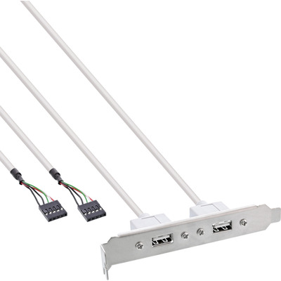 InLine® Slotblech USB 2.0, 2x USB Buchse auf 2x 5pol Pfostenverbinder, 0,3m (Produktbild 1)