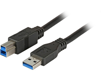 USB3.0 Anschlusskabel A-B, St.-St. -- 5,0m, schwarz, Premium